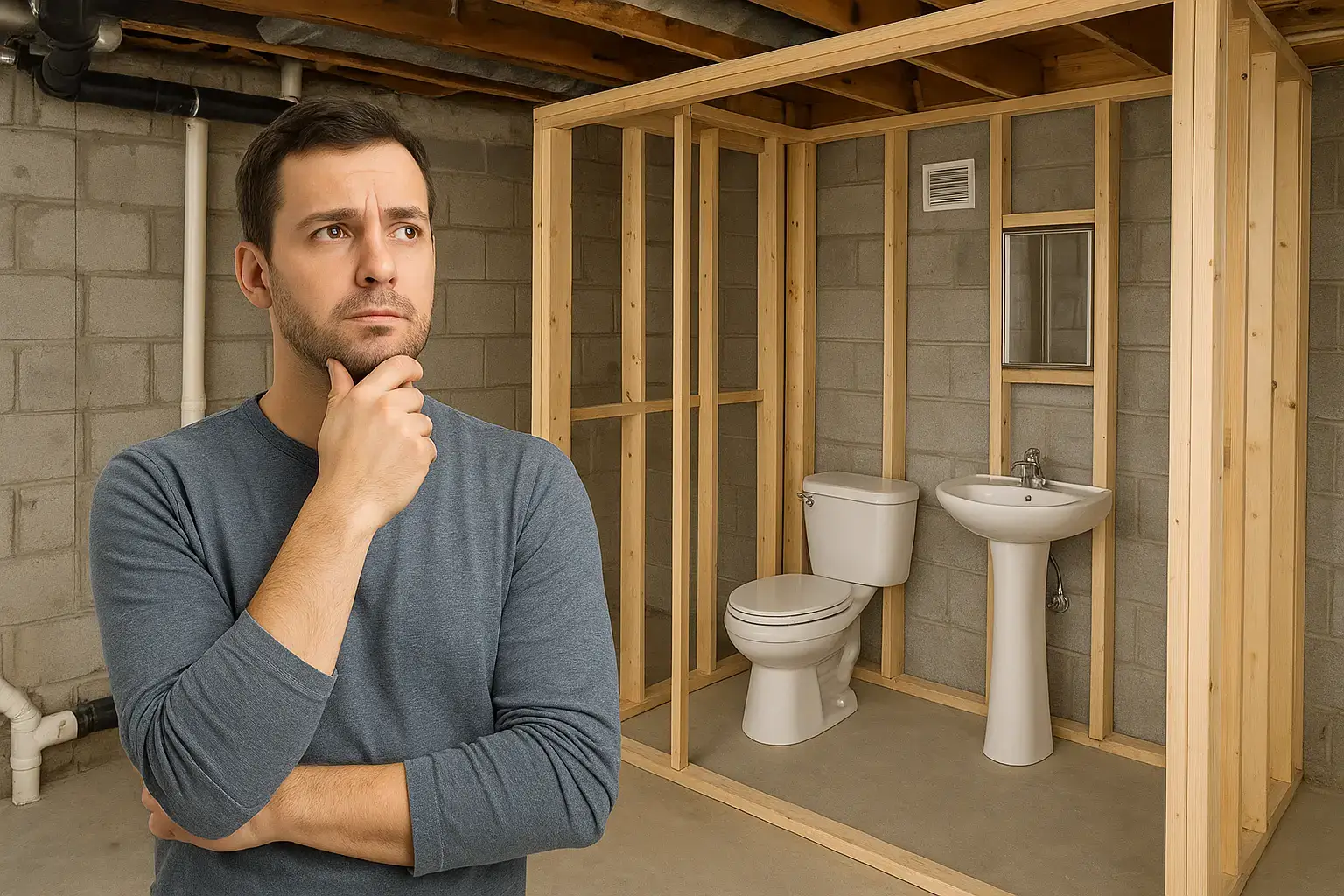 adding a bathroom to a basement
