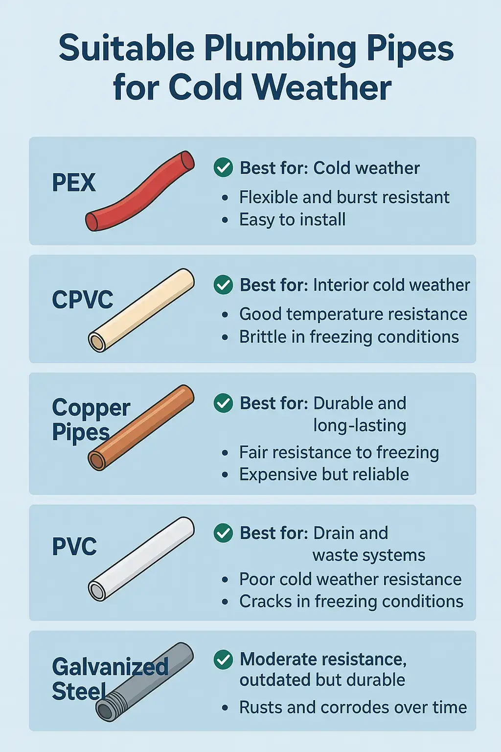 Best Plumbing Pipes for Cold Weather