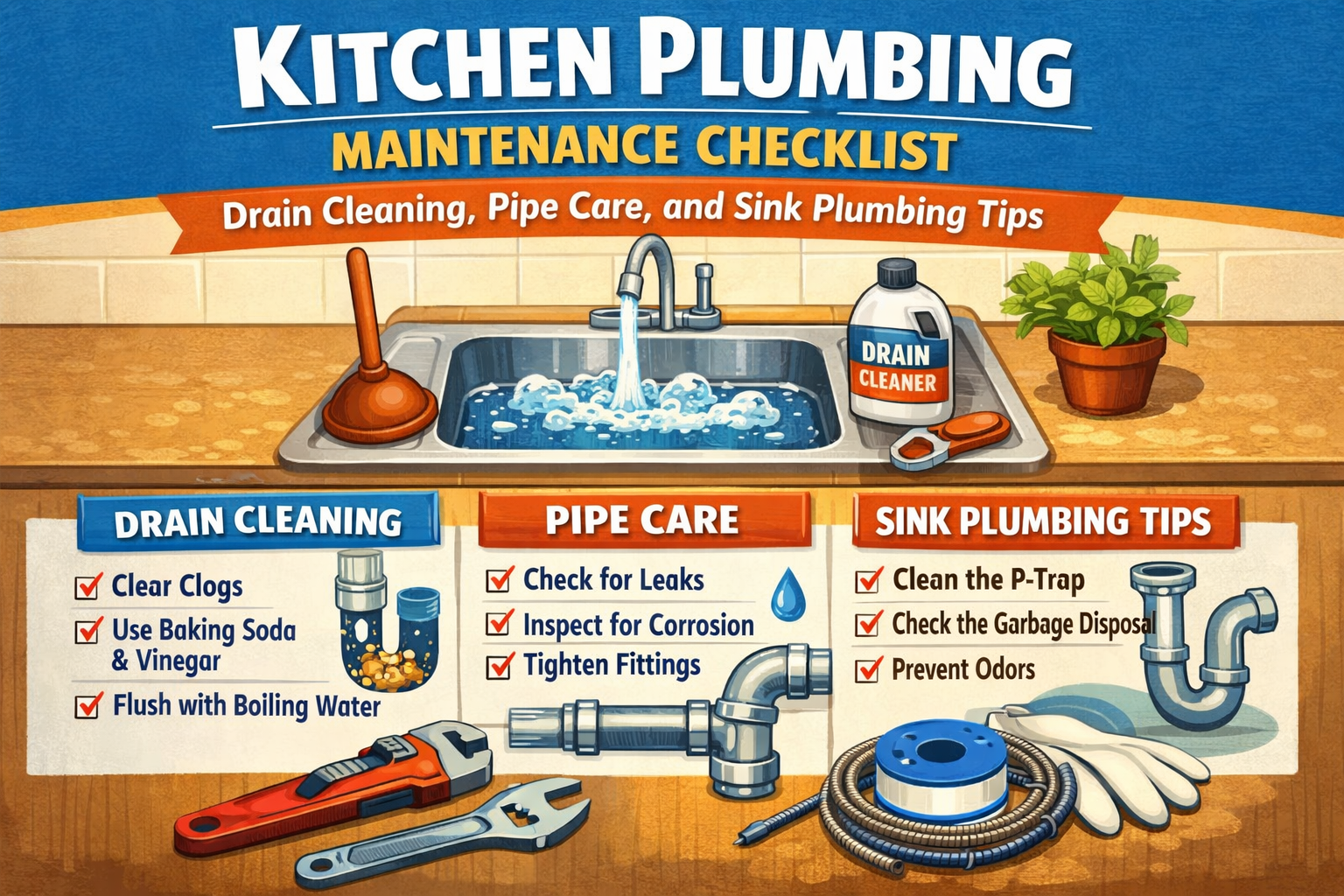 kitchen plumbing-maintenance checklist