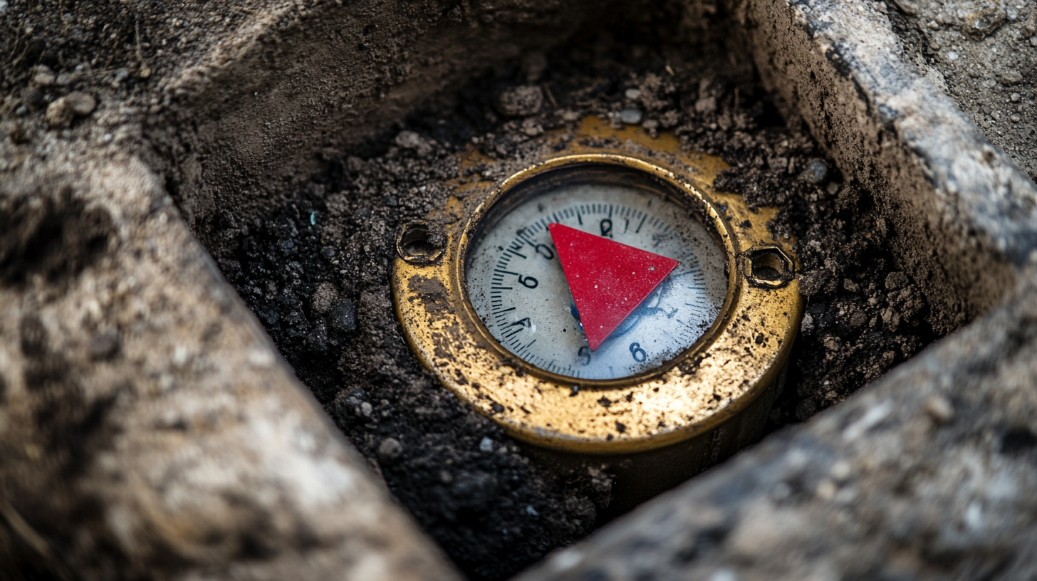 Residential water meter leak indicator used to check for a hidden leak behind a high summer water bill
